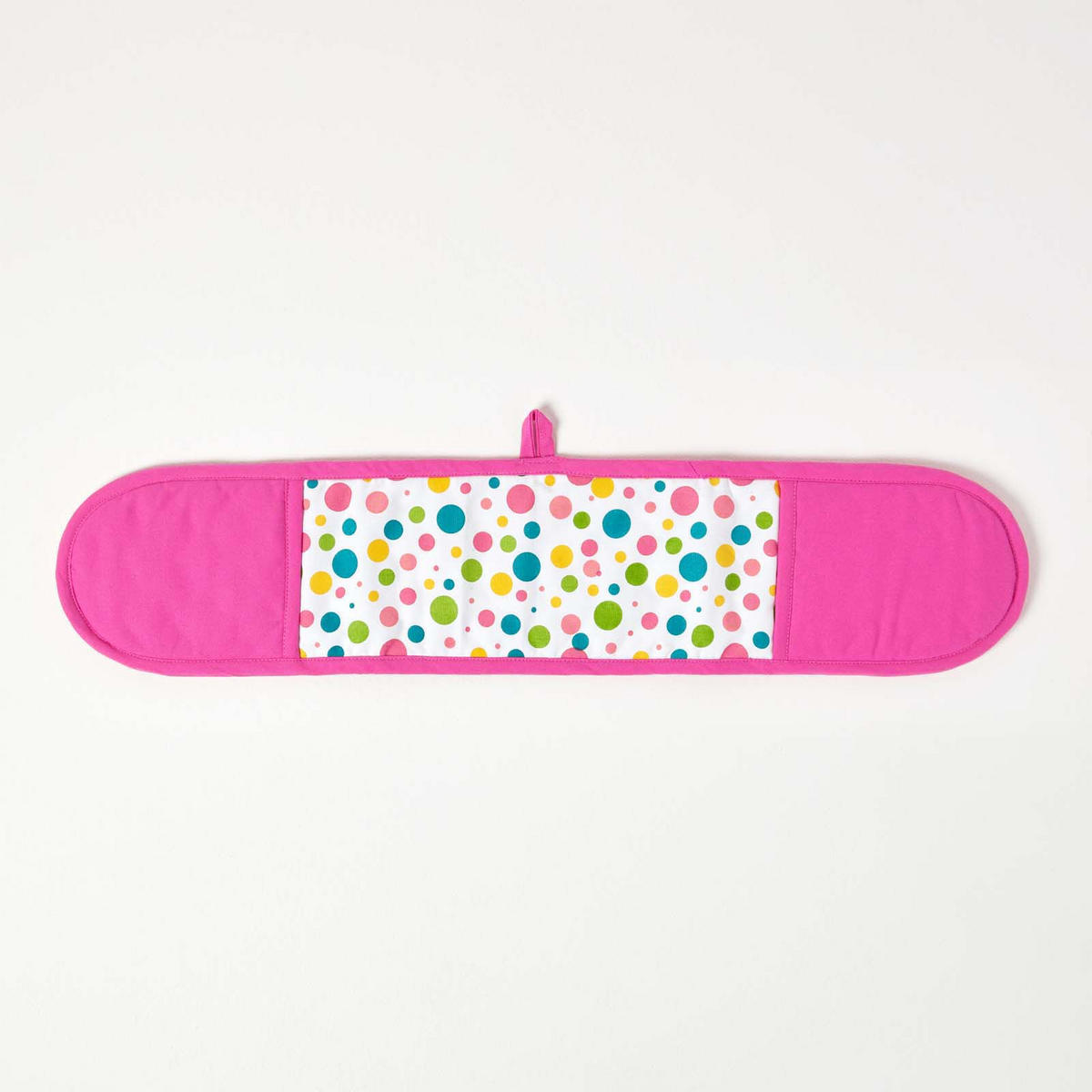 DOPPEL-OFENHANDSCHUH Bunte Punkte 18/84 cm, Baumwolle wattiert - Pink, Textil (18/84cm) - Homescapes