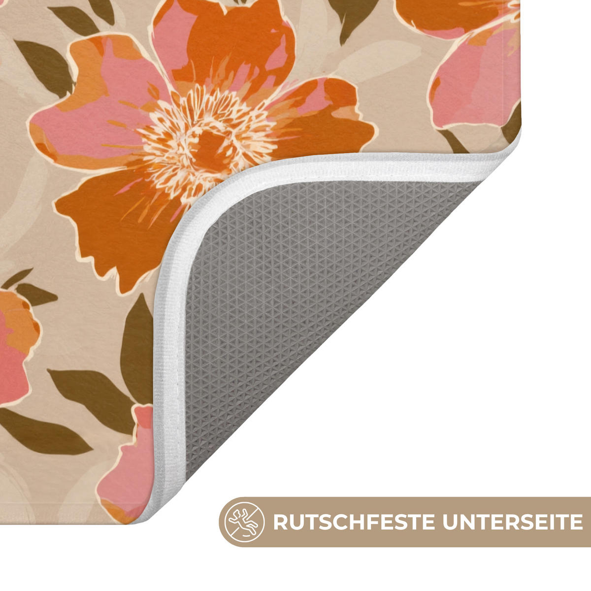 WC-VORLEGER Blumen - Motiv - Retro WC Teppich 40x60 cm - Multicolor, Kunststoff/Textil (40/1cm) - OnlyWow
