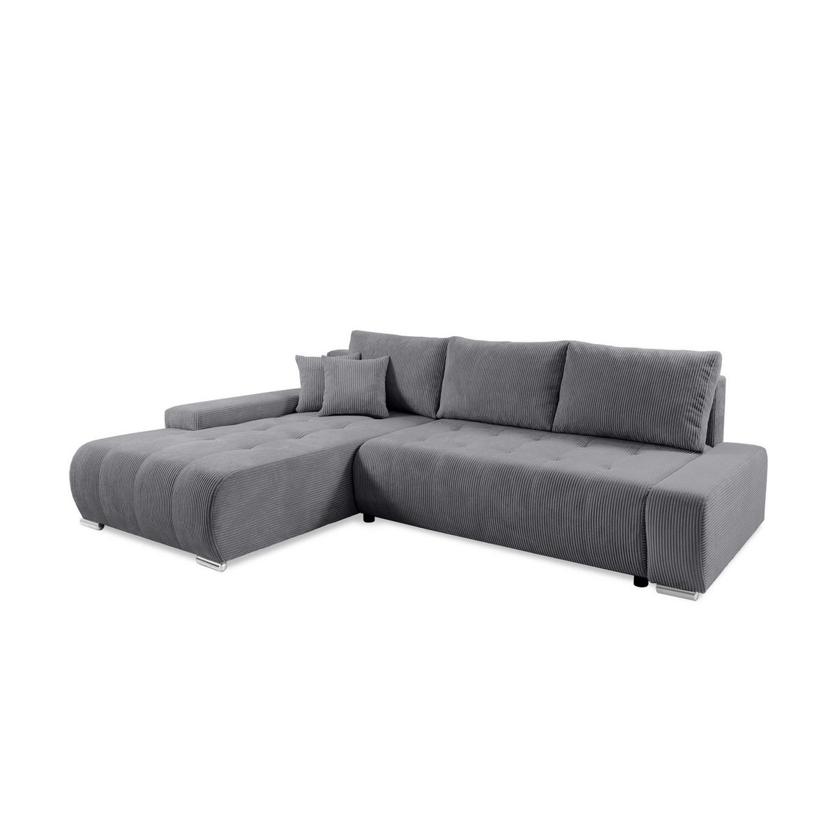 ECKSOFA mit Bettkasten Tragel L, Dunkelgrau - Grau, Textil (185/265cm) - Meblito