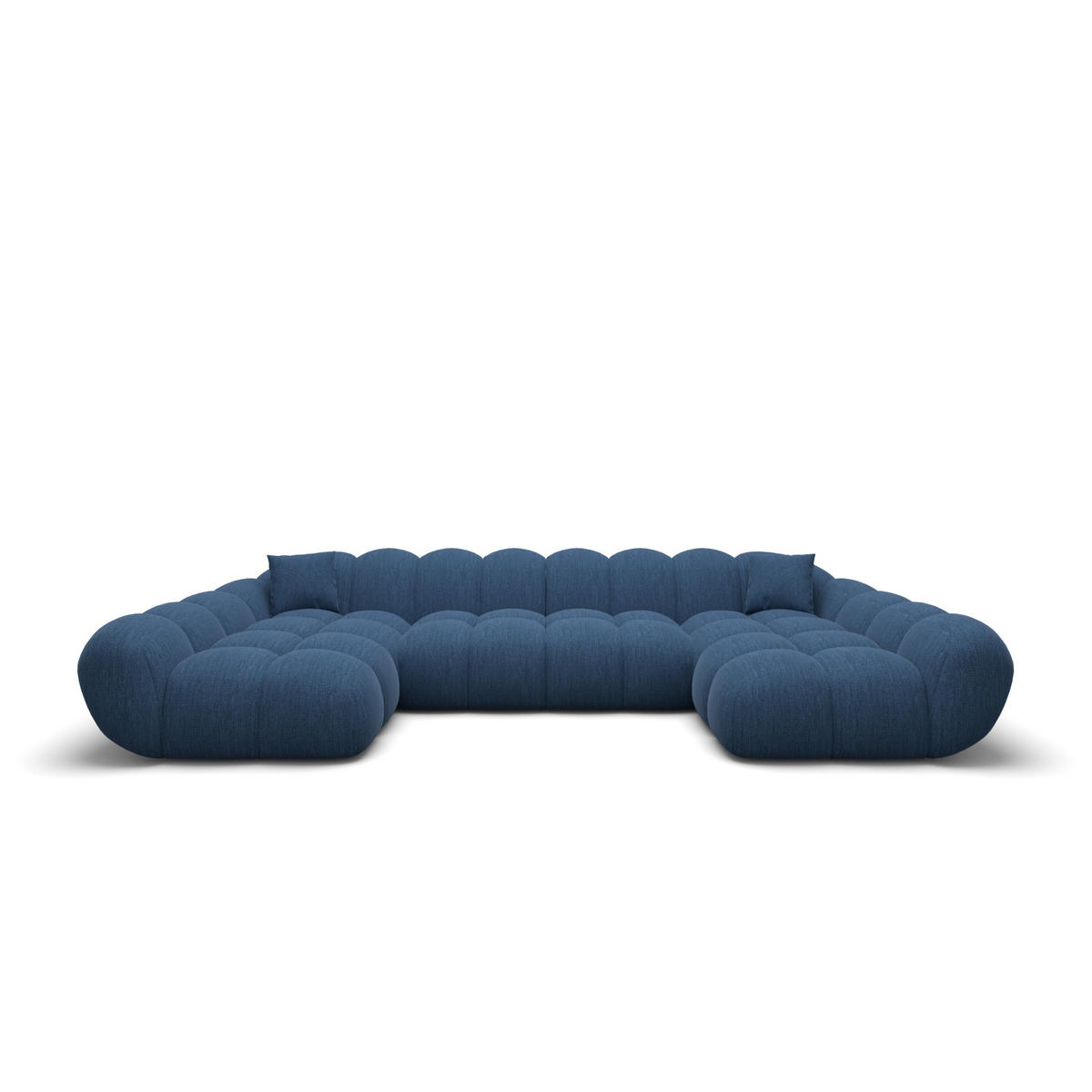 WOHNLANDSCHAFT Liva Dunkelblau Strukturstoff U-Form XXL Studio - Dunkelblau, Textil (330/70/160cm) - VAROYAL