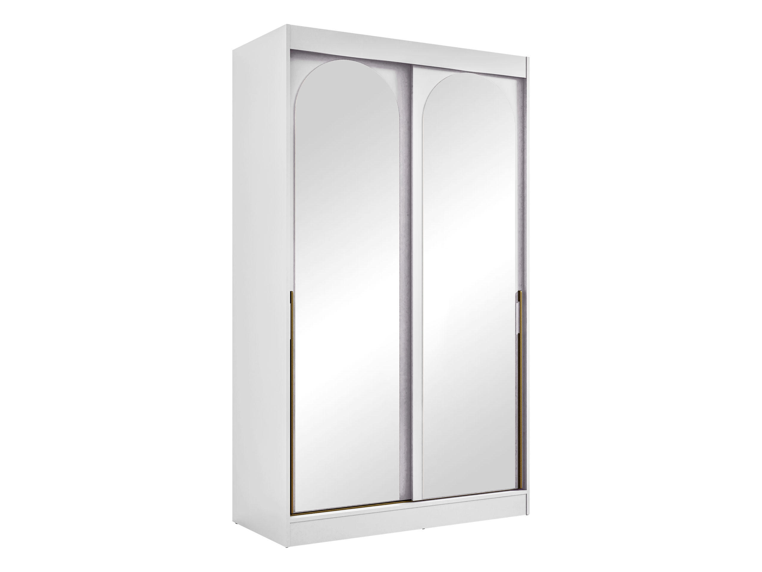 SCHIEBETÜRENSCHRANK Modin 120 - Goldfarben/Weiß, Holzwerkstoff/Kunststoff (120/216/65cm) - MIRJAN24