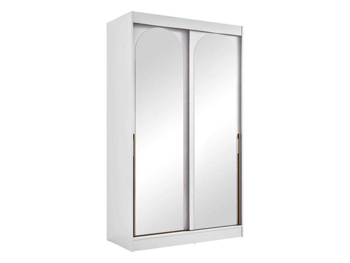 SCHIEBETÜRENSCHRANK Modin 120 - Goldfarben/Weiß, Holzwerkstoff/Kunststoff (120/216/65cm) - MIRJAN24
