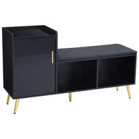 SCHUHSCHRANK Schwarz 120/35/71.5 CM - Schwarz, Holzwerkstoff (35/71.5/120cm) - Urban Meuble