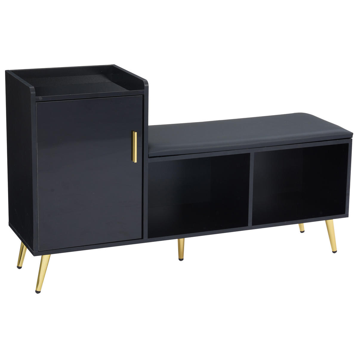 SCHUHSCHRANK Schwarz 120/35/71.5 CM - Schwarz, Holzwerkstoff (35/71.5/120cm) - Urban Meuble