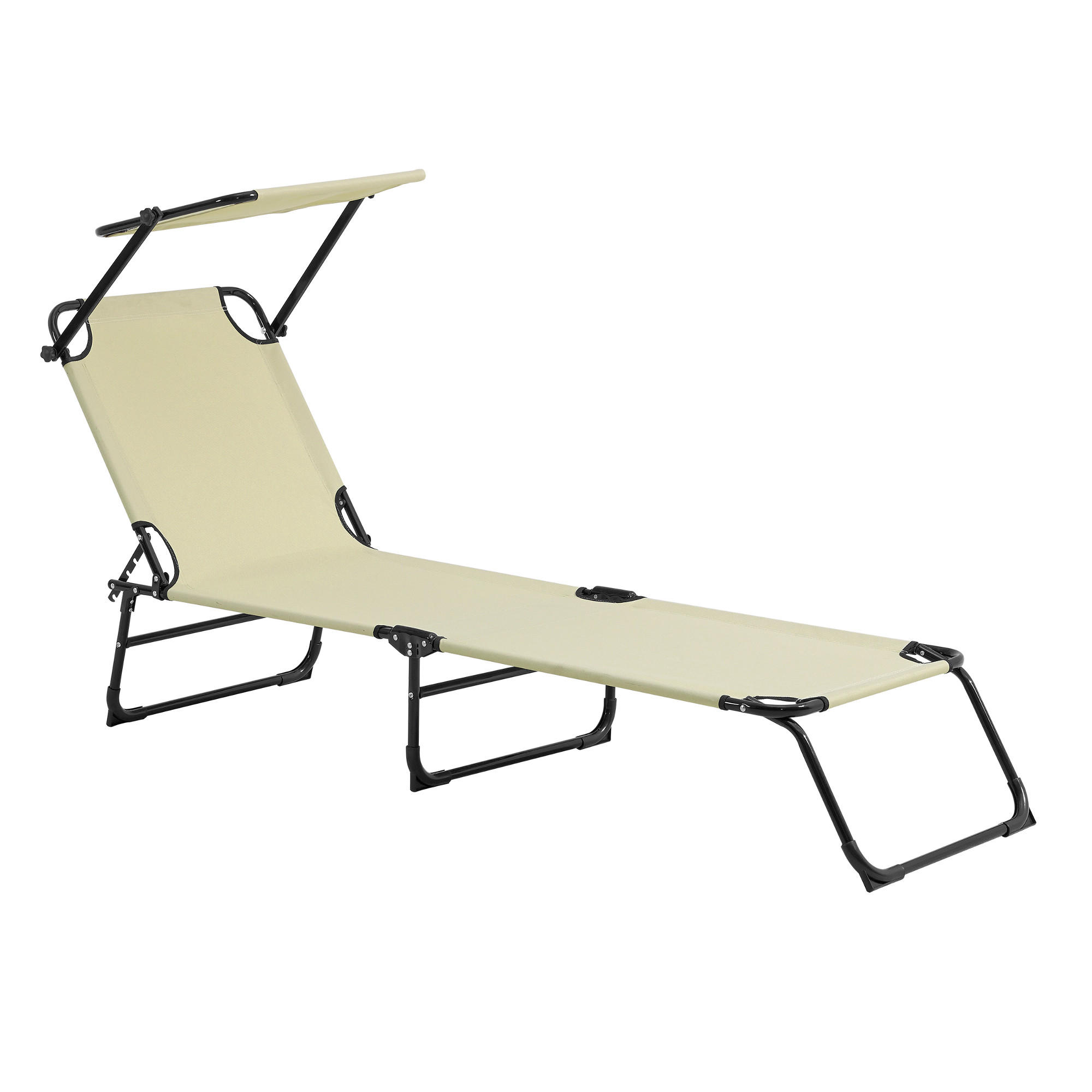 SONNENLIEGE-SET 2 TLG. Lomeda - Creme, Metall (187/27/53cm) - casa.pro