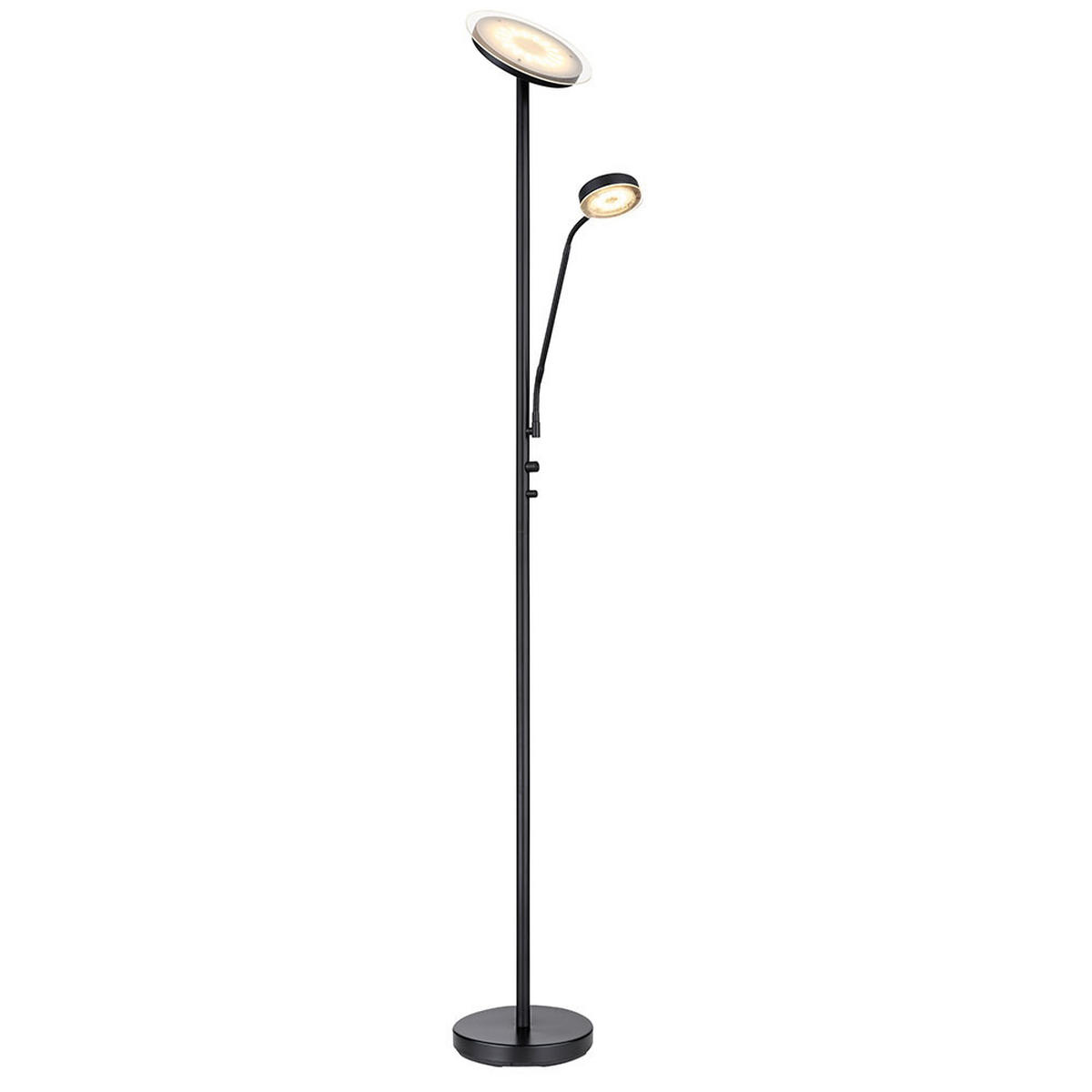 LED STEHLEUCHTE Flexo Schwarz - Schwarz, Glas (26/26/180cm) - Globo Lighting