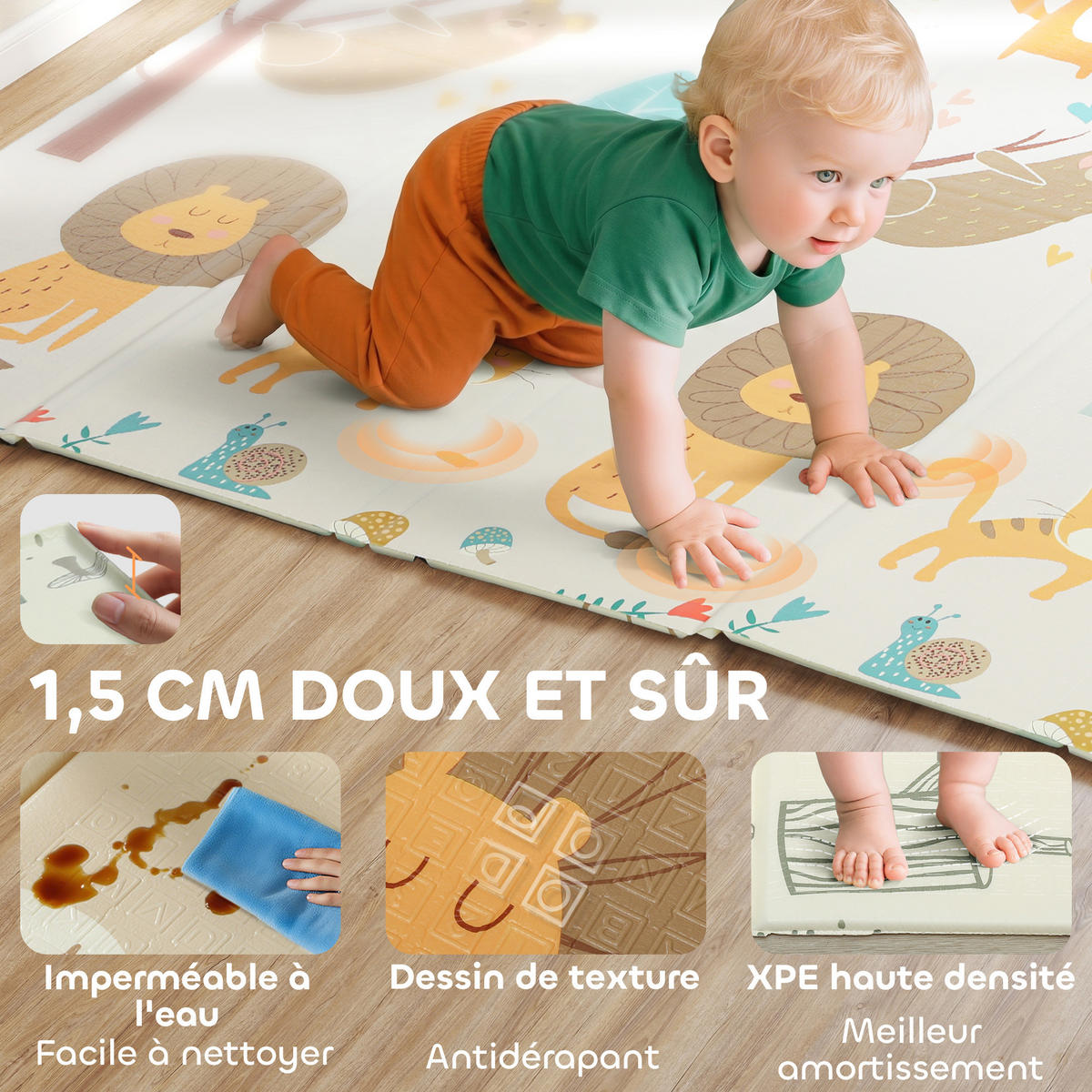 SPIELMATTE DE-18920 196x176 cm, faltbar, doppelseitig Bunt - Multicolor, Kunststoff (176/196cm) - ComfortXL
