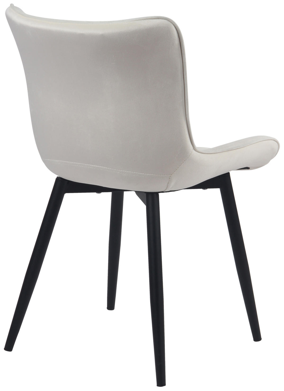 STUHL 2er Set Samt creme - Creme/Schwarz, Textil/Metall (50/80.5/62cm) - CLP