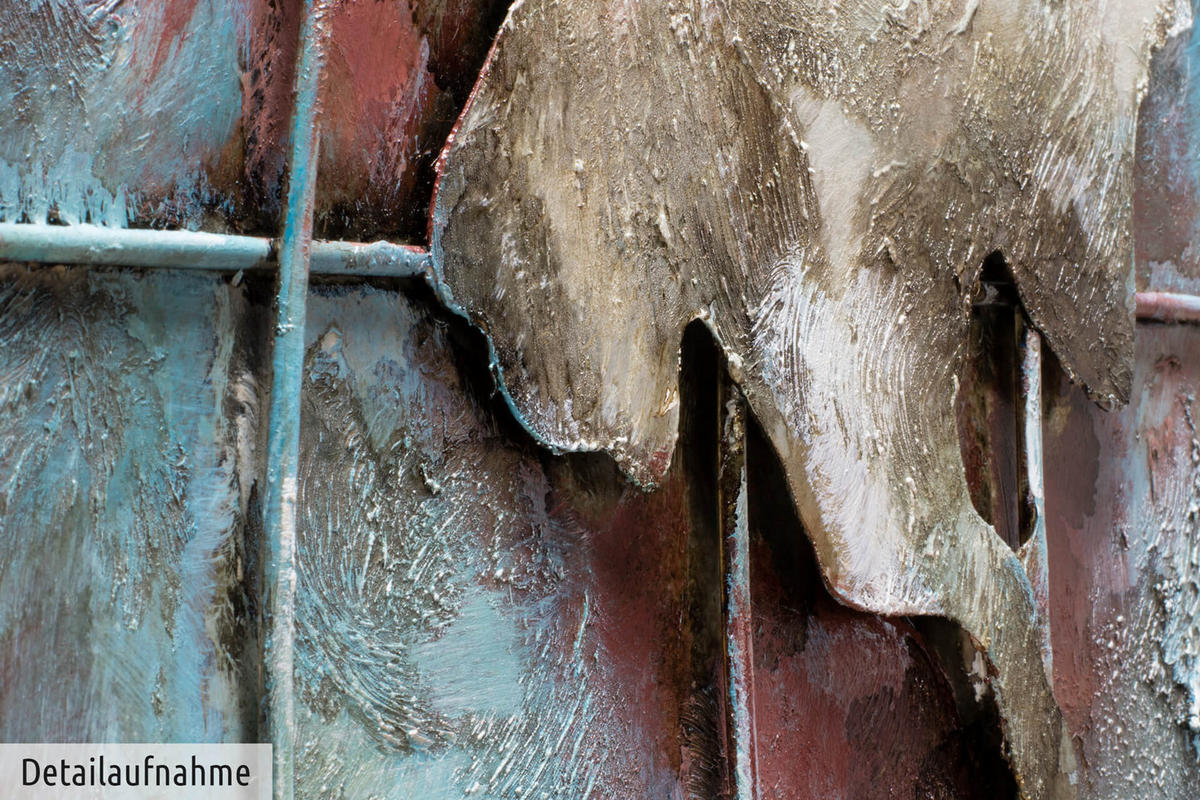 METALLBILD Blau 100/70 cm - Blau, Metall (100/70cm) - KUNSTLOFT