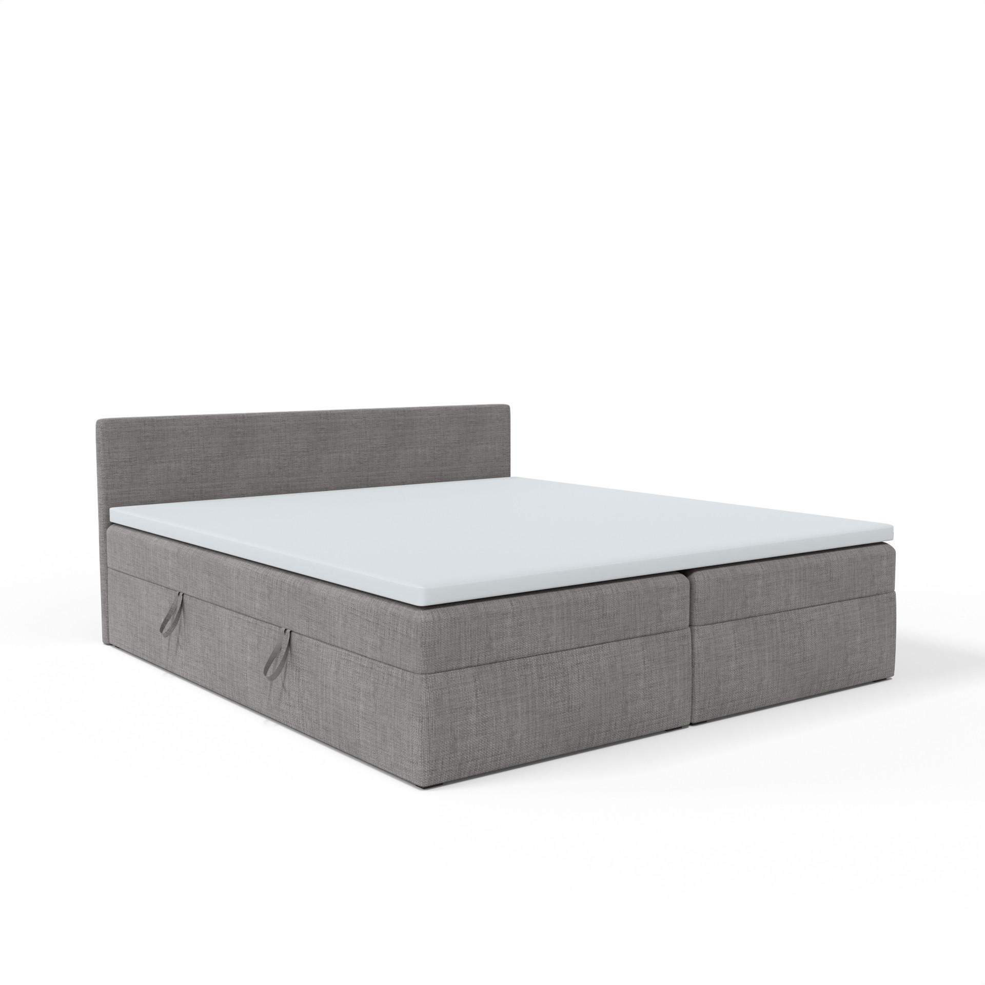 BOXBETT Verdig mit Bettkasten 180x200 Grau - Grau, Holz (180/200cm) - Fedve