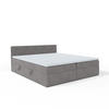 BOXBETT mit Kopfteil Menorca 180x200 cm, Grau - Grau, Textil (180/200cm) - Meblito