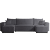 WOHNLANDSCHAFT Scarlo Dunkelgrau Bouclé-Bezug - Dunkelgrau/Schwarz, Kunststoff/Textil (312/83/145cm) - Selsey