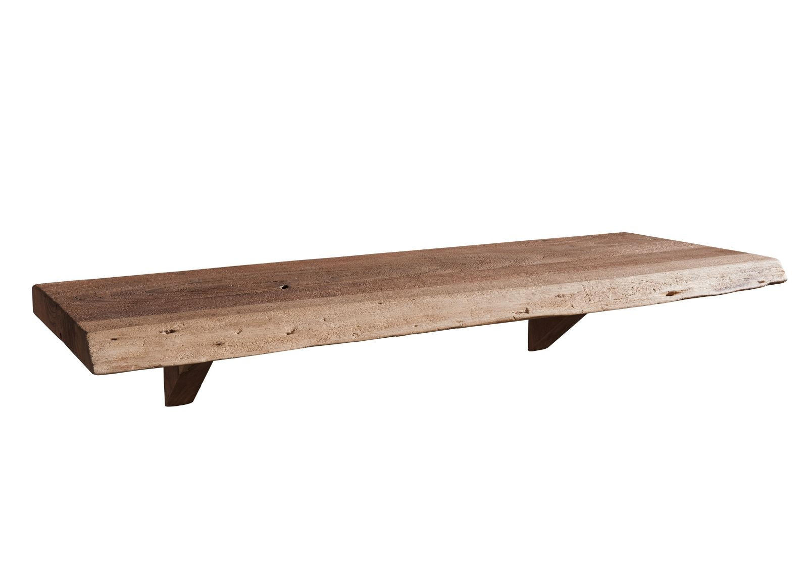 WANDREGAL Akazie 90x30x18 Natural Stone lackiert FREEFORM #138 - Beige, Holz (90/18/30cm) - Massivmoebel24