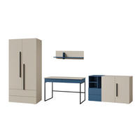 JUGENDZIMMER-SET LIMA B 4-teilig in Kaschmir/Meeresblau - Kaschmir/Blau, Holzwerkstoff (350/195/60cm) - Deine Möbel 24