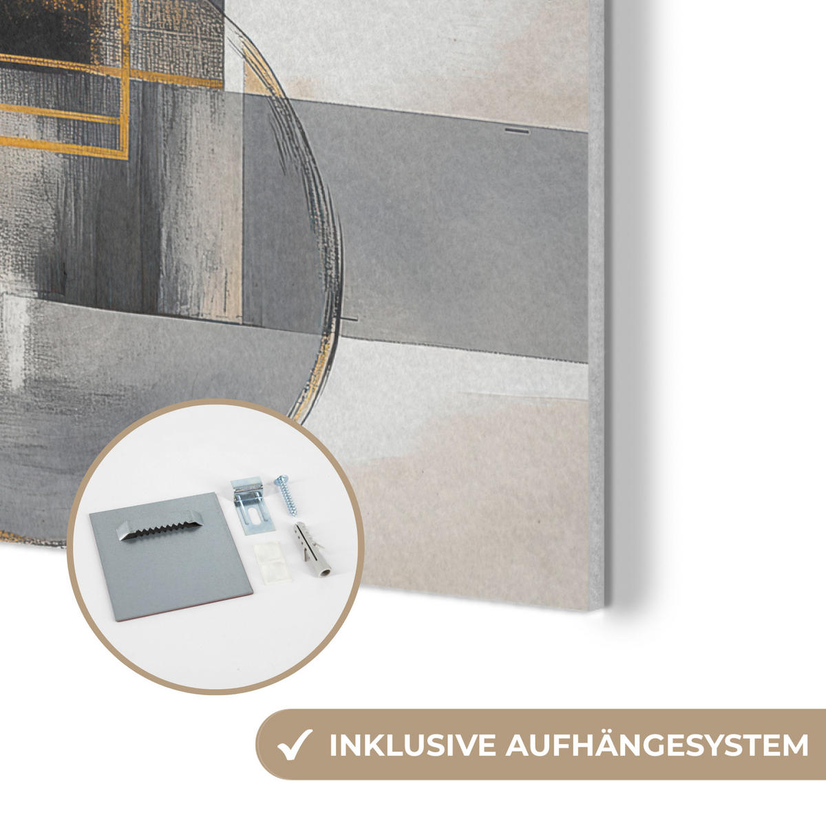 AKUSTIKPANEEL Abstrakt - Gold - Silber - Formen - Ästhetisch - Modern 100x70 cm - Goldfarben, Textil (100/0.9/70cm) - MuchoWow