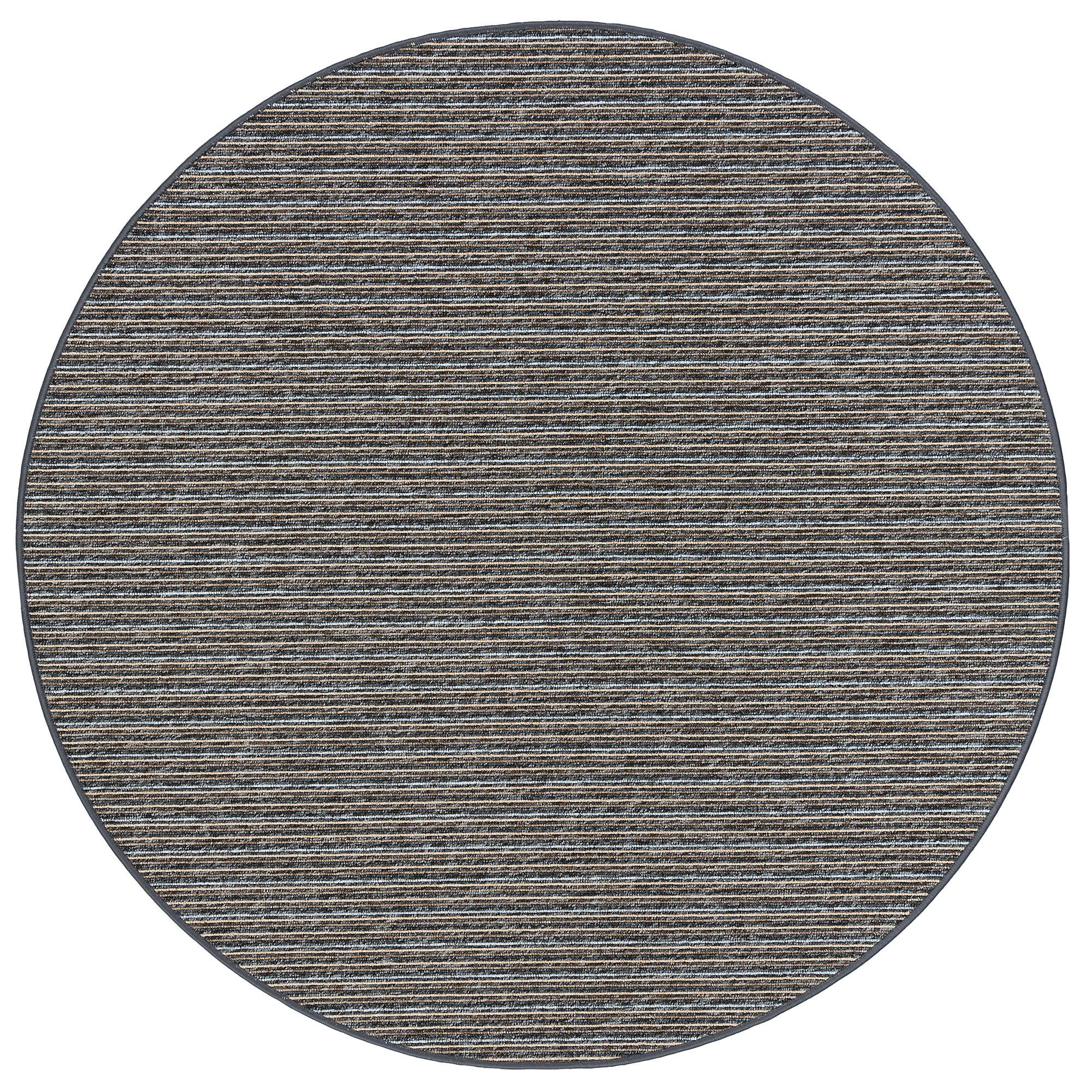 STREIFENBERBER TEPPICH MARTA RUND - Anthrazit, Textil (133/133cm) - Snapstyle