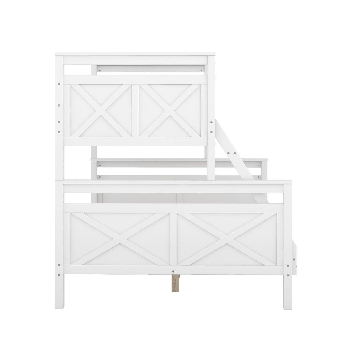 ETAGENBETT 90/140x200 cm in Weiß, teilbar in 2 Betten mit Leiter - Weiß, Holz (140/200cm) - OKMYHOME