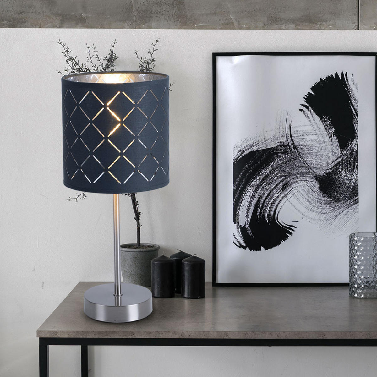 LED TISCHLEUCHTE Kidal grau silber - Grau, Metall (15/15/35cm) - Globo Lighting