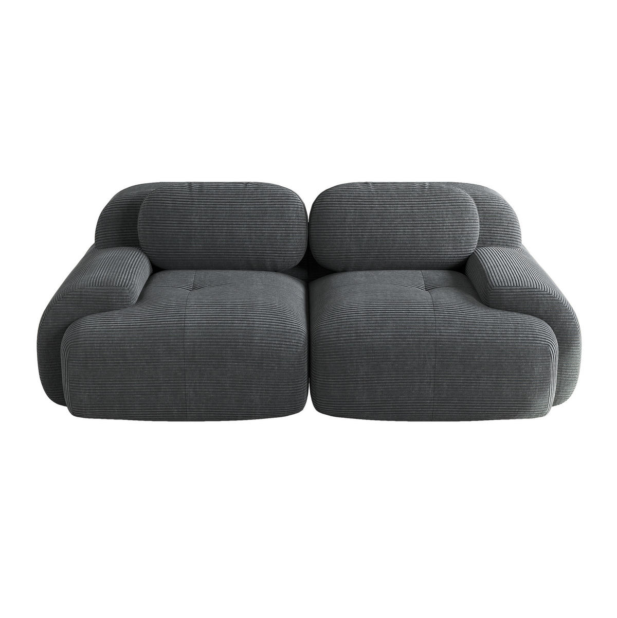 SOFA modular rahmenlos Cord Grey - Grau, Kunststoff (103/75/208cm) - Meubliv