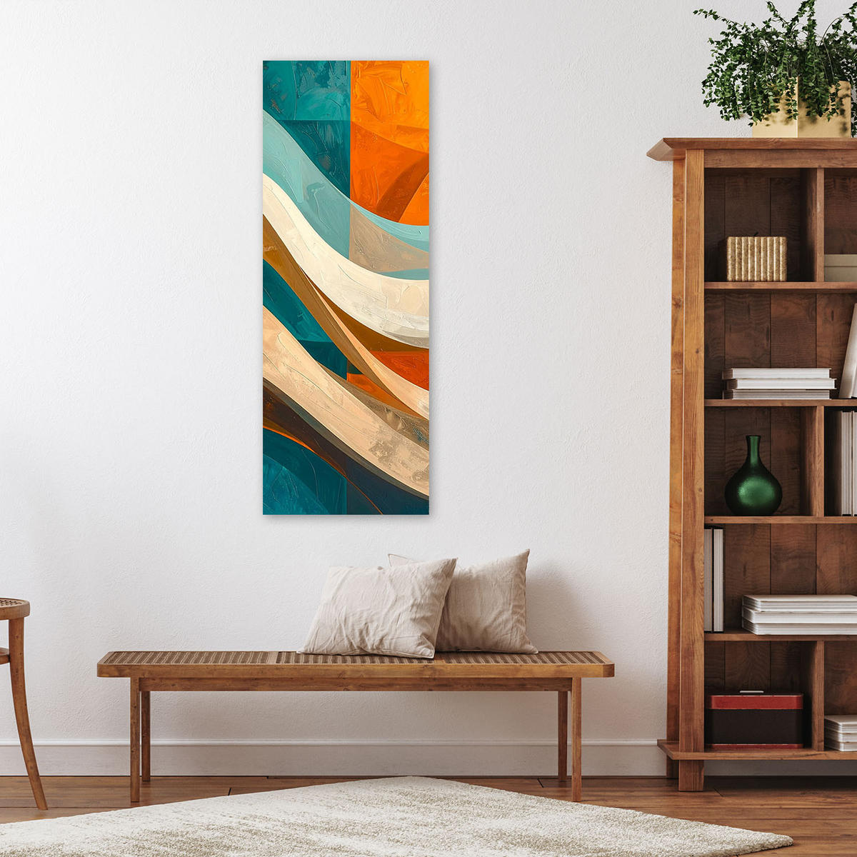 LEINWANDBILD 3D und geometrisch 50x150cm - Multicolor, Textil (50/150cm) - Feeby