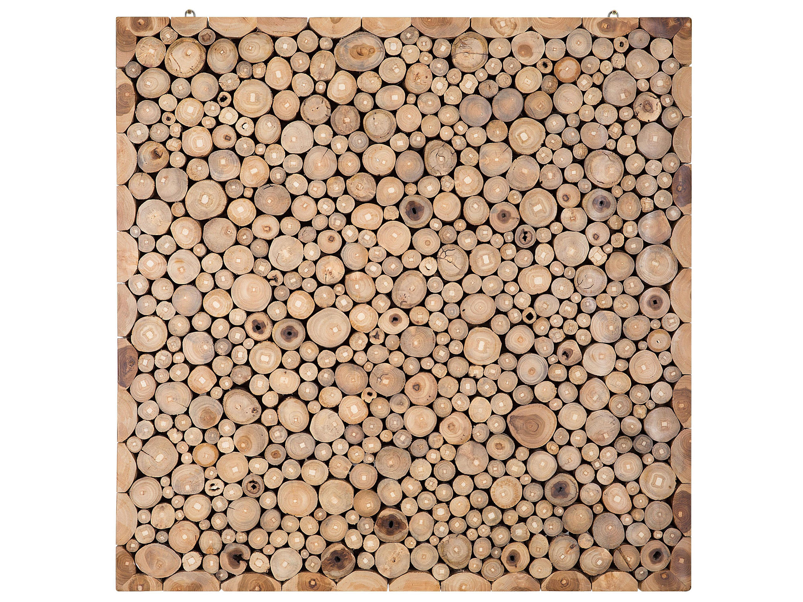 WANDDEKORATION Teakholz heller holzfarbton Twig - Hellbraun, Holz (85/85/6cm) - Beliani
