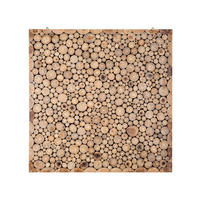 WANDDEKORATION Teakholz heller holzfarbton Twig - Hellbraun, Holz (85/85/6cm) - Beliani