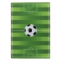 TEPPICH Kinder Flachgewebe Fußball-Motiv Polyamid Antirutsch Spielzimmer Grün Läufer 80x120 - Grün, Textil (80/120cm) - KADIMA DESIGN