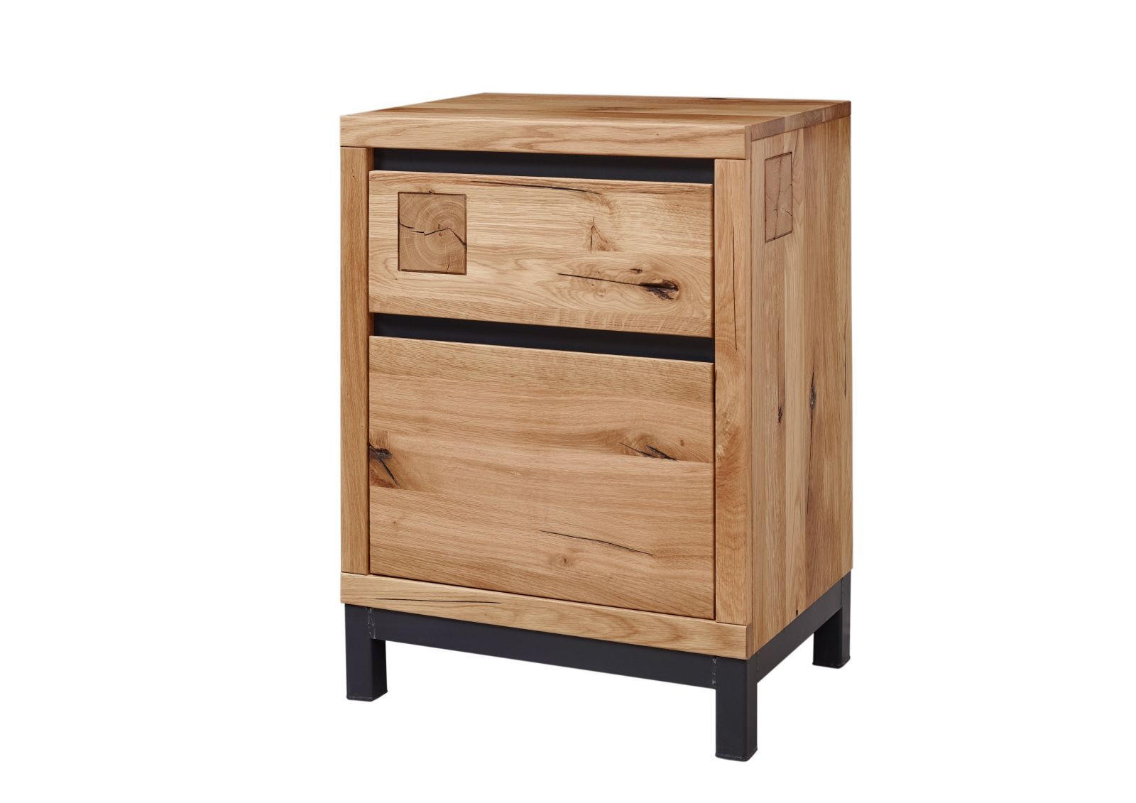 KOMMODE Wildeiche 56x40x74 natur geölt VILLANDERS #132 - Braun, Holz (56/74/40cm) - Massivmoebel24