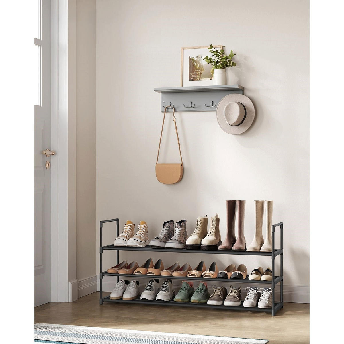 SCHUHREGAL WINDHOEK - Schwarz, Kunststoff (116/55/30cm) - Hansiro