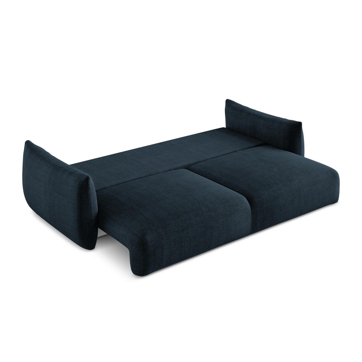 3-SITZER SOFA mit Schlaffunktion Strukturstoff Blau - Blau/Schwarz, Holzwerkstoff/Kunststoff (230/90/105cm) - LaMiaSofa