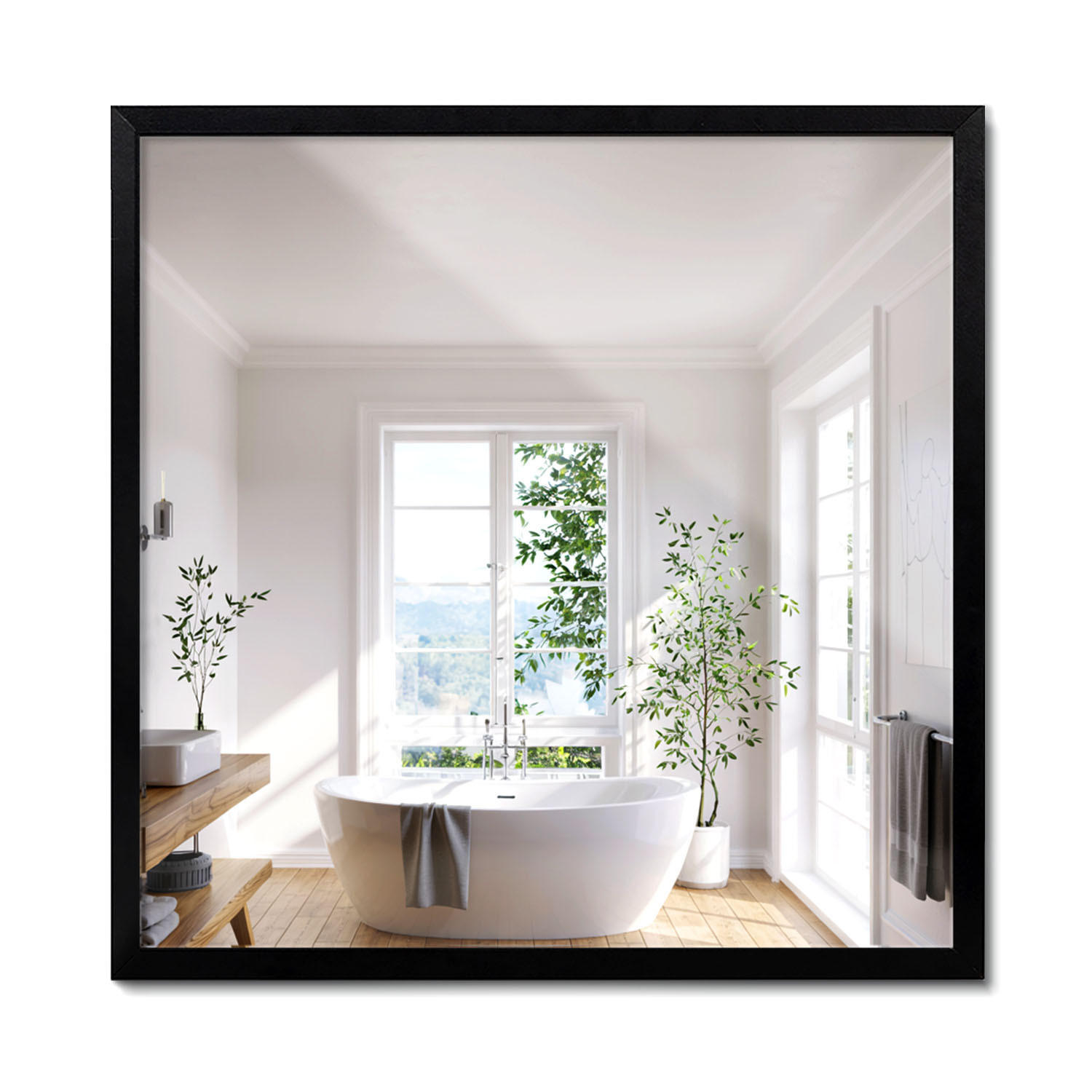 Wallfluent Spiegel Schwarz 50x50x0.4 cm
