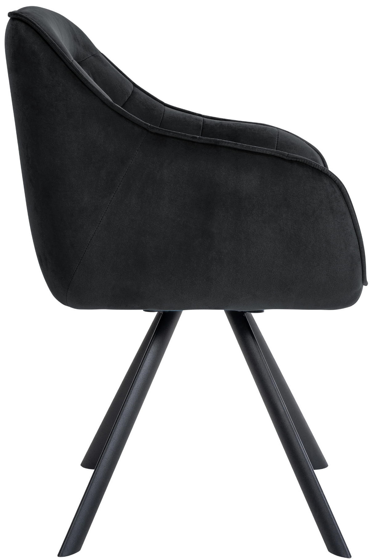 ARMLEHNENSTUHL Samt schwarz - Schwarz, Textil/Metall (57/90/63cm) - CLP
