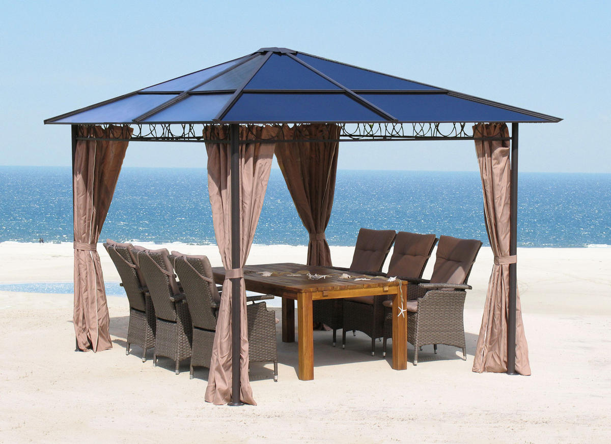 SEITENWAND Set Hardtop Pavillon 3x3m - Braun, Textil (260/205/260cm) - QUICK STAR