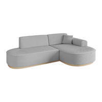 ECKSOFA Ottomane Rechts MARI-L1-v1 - 243x171x83 cm Hellgrau Bouclé - Hellgrau, Holzwerkstoff/Textil (171/243cm) - ALTDECOR
