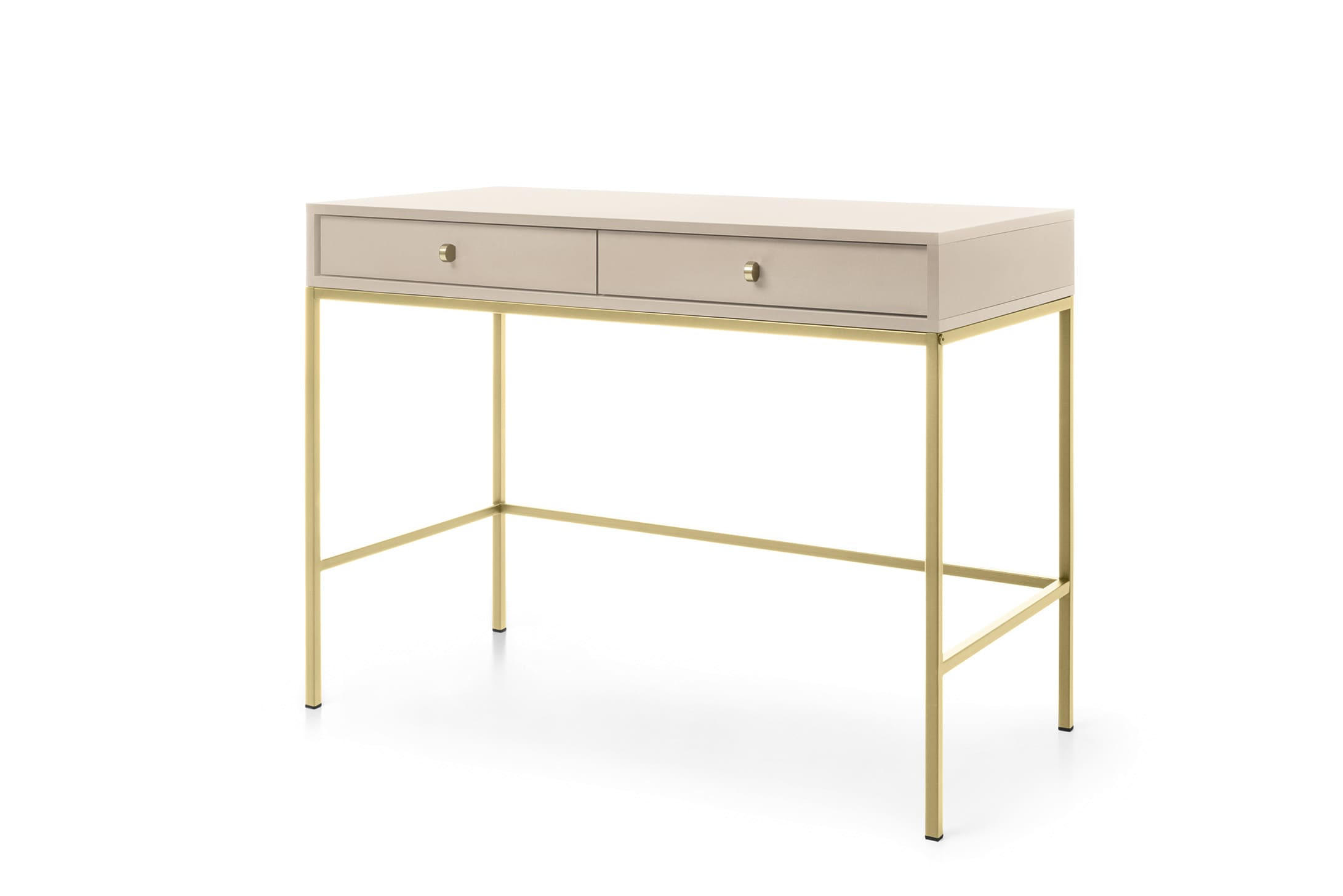 KONSOLETISCH - Konsole Melody Beige + Gold - Beige/Goldfarben, Holzwerkstoff (50/104/78cm) - Möblo