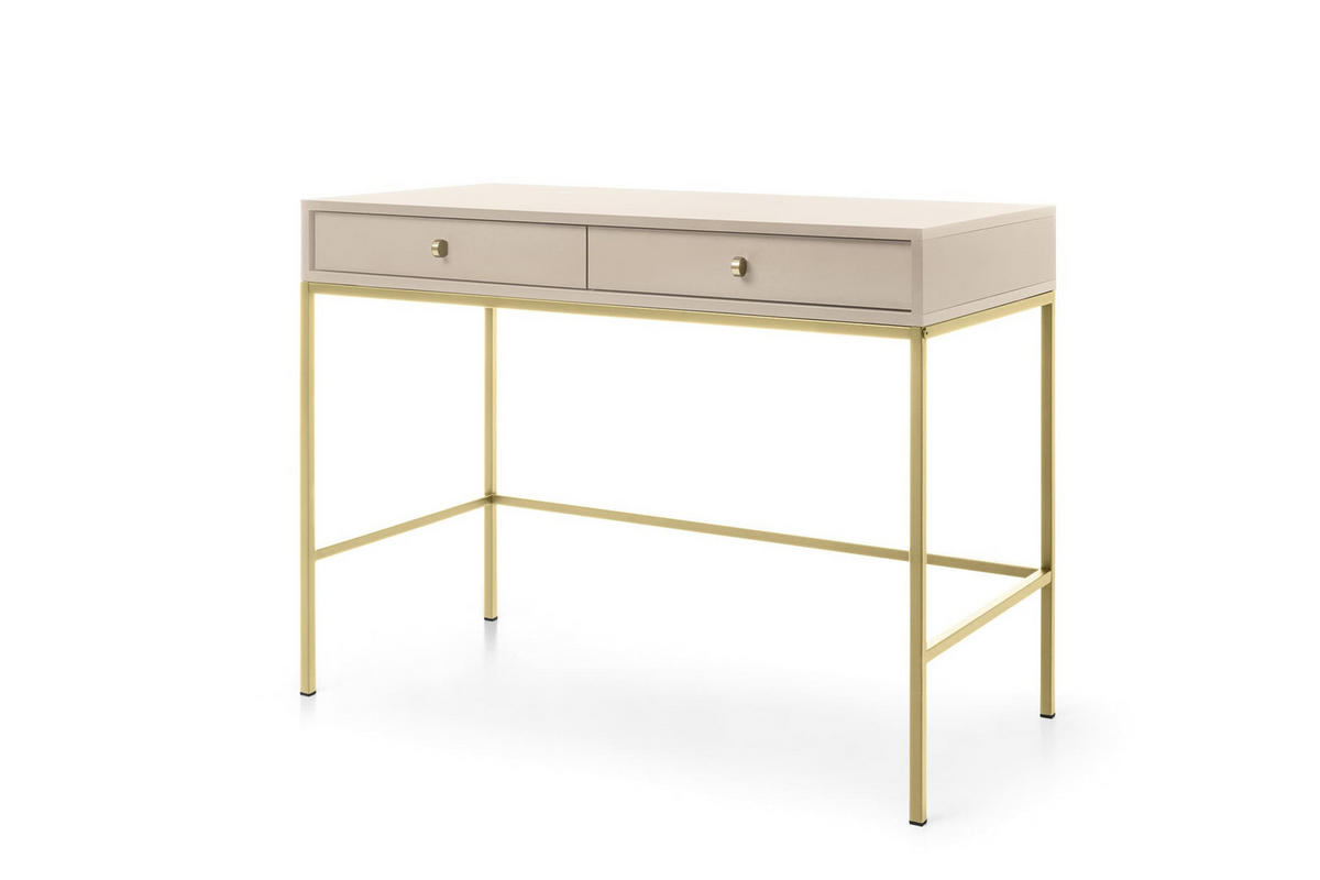 KONSOLETISCH - Konsole Melody Beige + Gold - Beige/Goldfarben, Holzwerkstoff (50/104/78cm) - Möblo