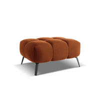 POUF Samt Stoff Orange - Terra cotta/Schwarz, Textil/Metall (78/41/60cm) - Makamii
