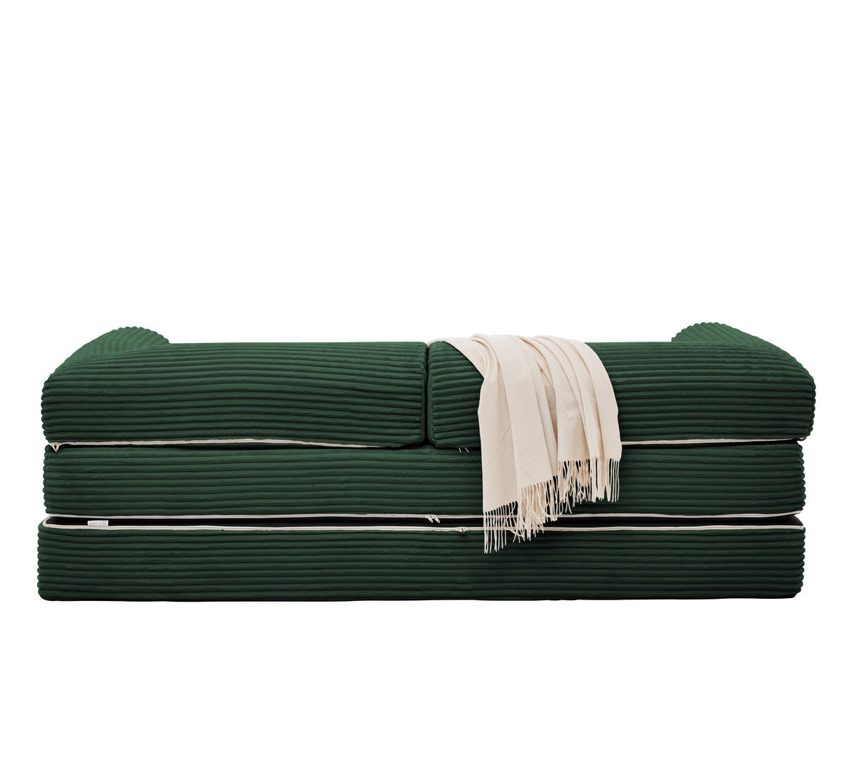 SCHLAFSOFA Cordstoff, 2-in-1 Klappsofa, 2-Sitzer, Sofabett 190×156 cm, Grün - Grün, Textil (190/65/78cm) - LVHOM