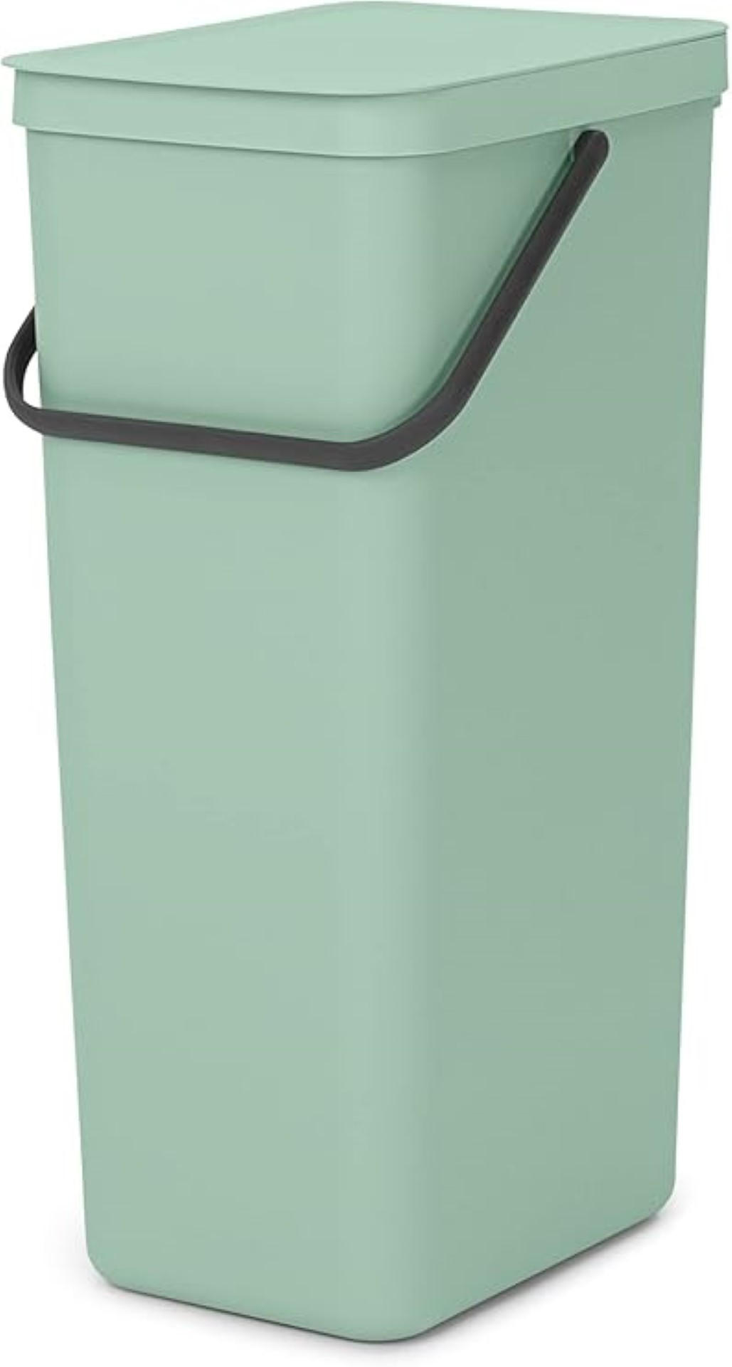 MÜLLEIMER Mit Stay Open Deckel 40 Liter 62 x 26,8 x 34,5 cm Kunststoff Jade - Grün, Kunststoff (26.8/62/34.5cm) - PROREGAL