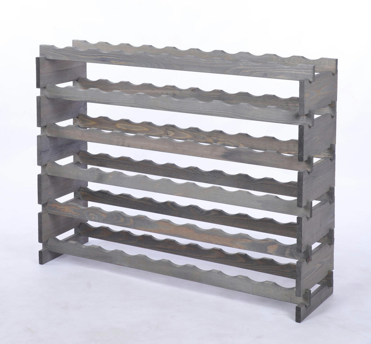 WEINREGAL VINOTECA FLEX PRO HxBxT 79x103x28cm 60 Flaschen auf 6 Ebenen Grau - Grau, Holz (103/79/28cm) - PROREGAL