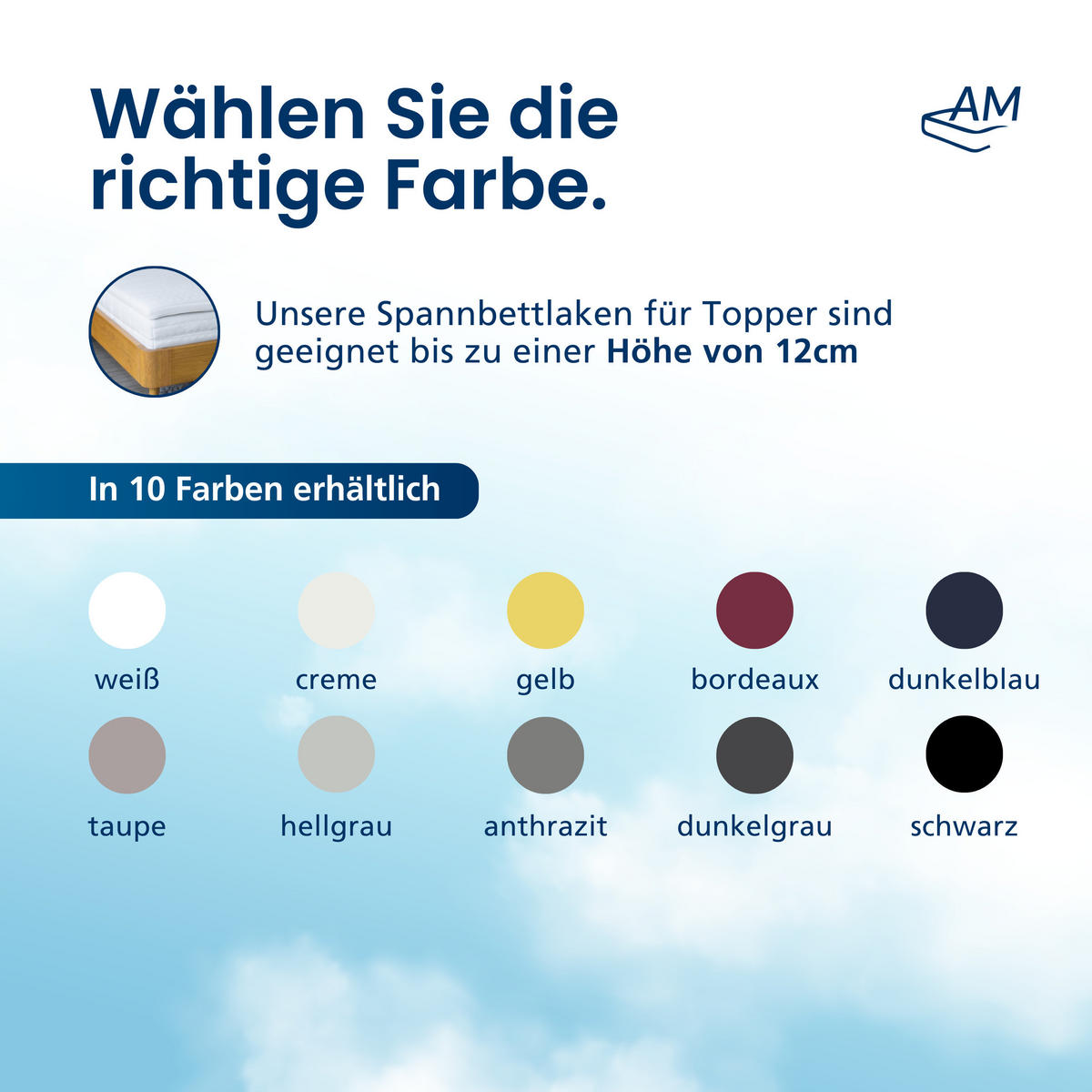 SPANNBETTLAKEN TOPPER 80/220/12 cm Dunkelgrau - Dunkelgrau, Textil (80/220cm) - AM Qualitätsmatratzen