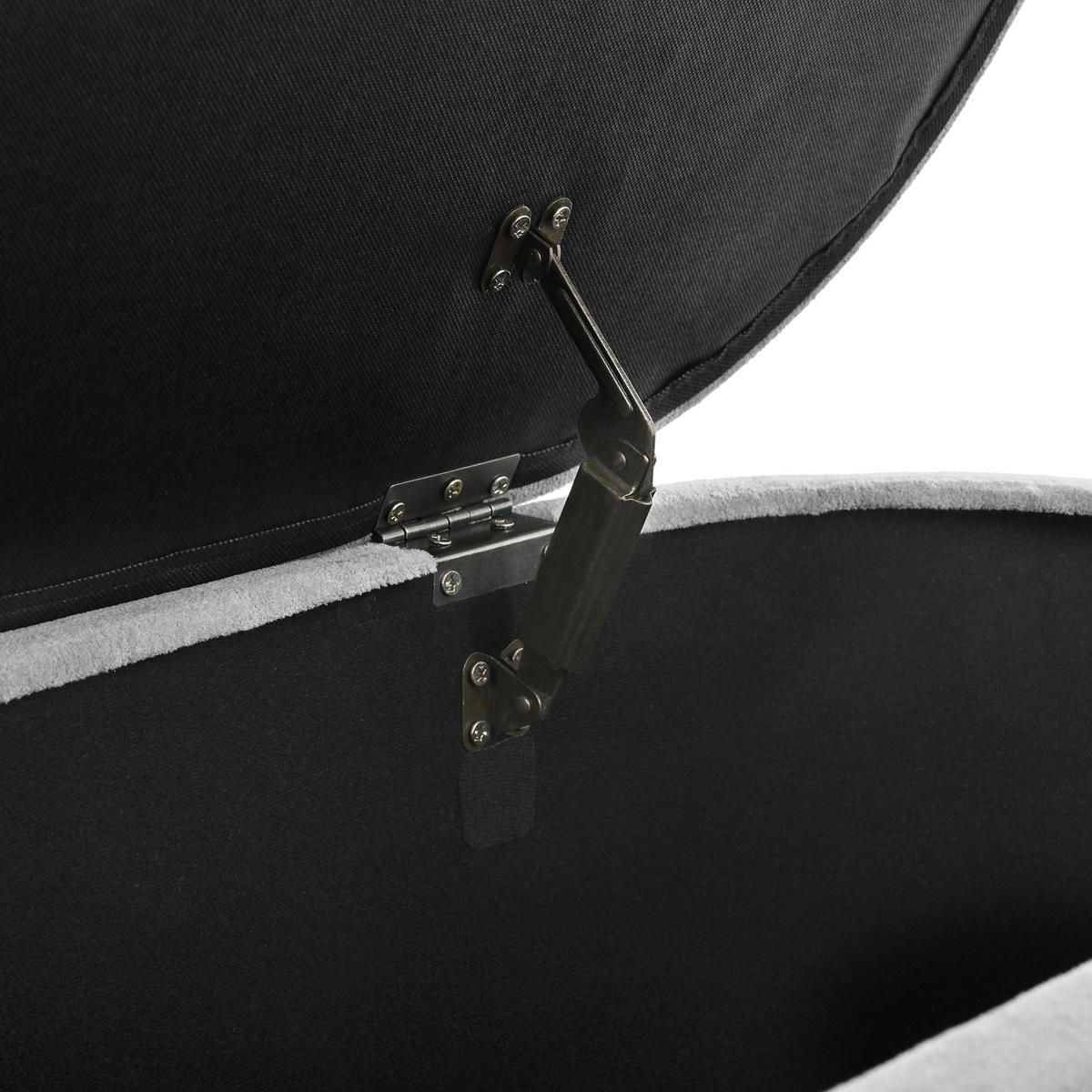 SITZBANK, Stauraum, Fleece, Holzbeine, Grau, 110x41x47cm - Grau, Textil (41/47/110cm) - FLIEKS