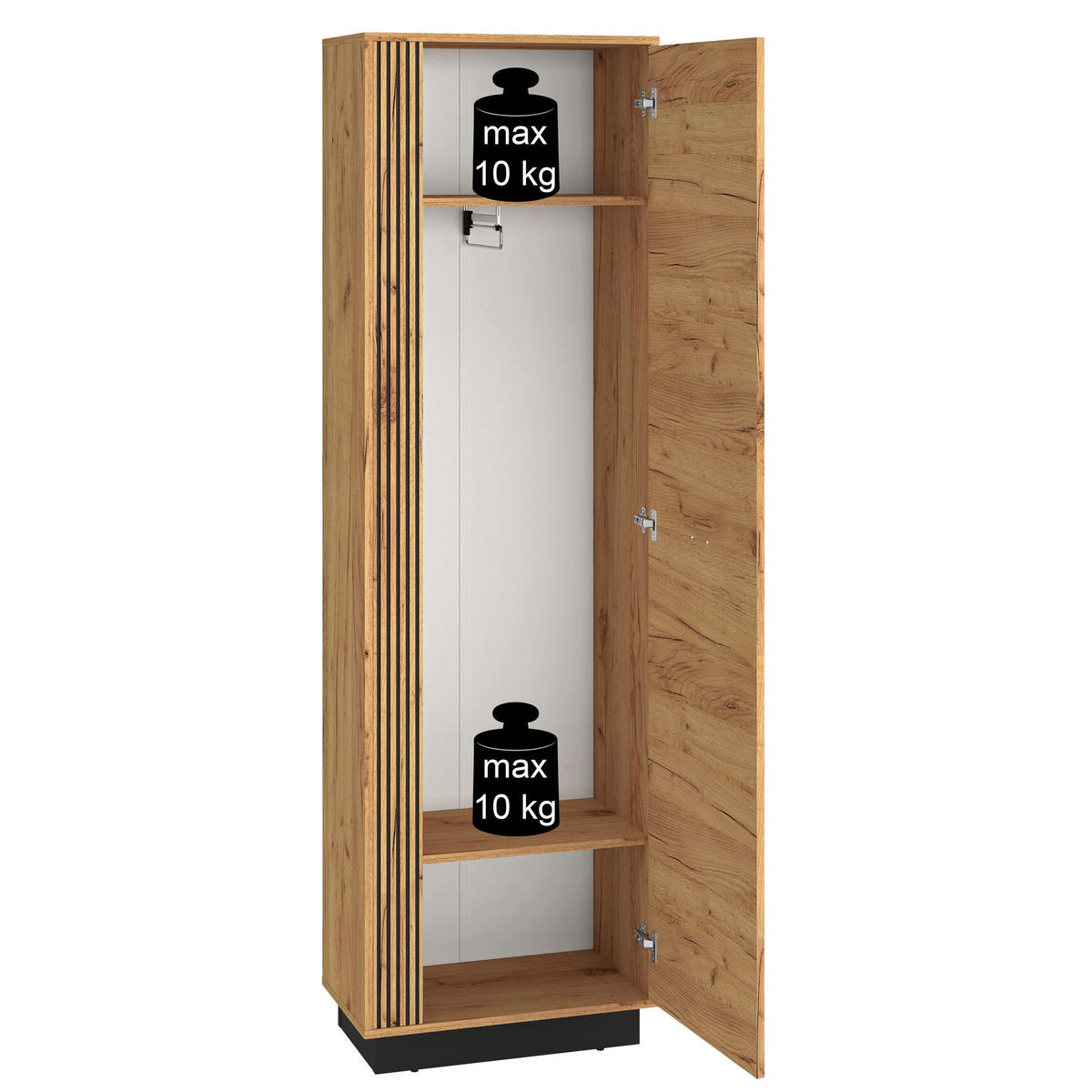 KLEIDERSCHRANK Vasco Eiche 60 cm - Eichefarben, Holzwerkstoff (60/199.5/33.4cm) - Homebook