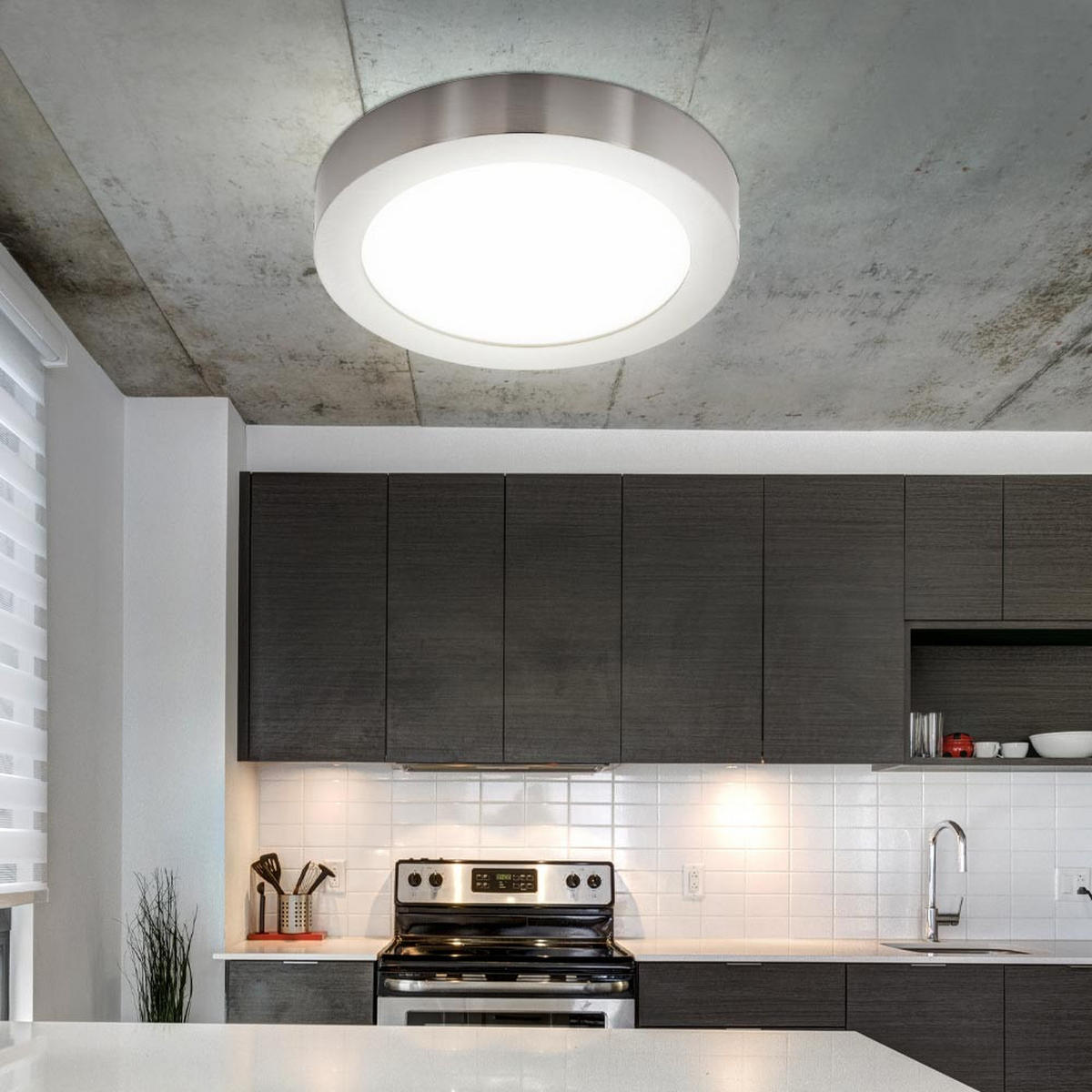 LED DECKENLEUCHTE Metall Silber - Silberfarben, Metall (30/30/3.7cm)