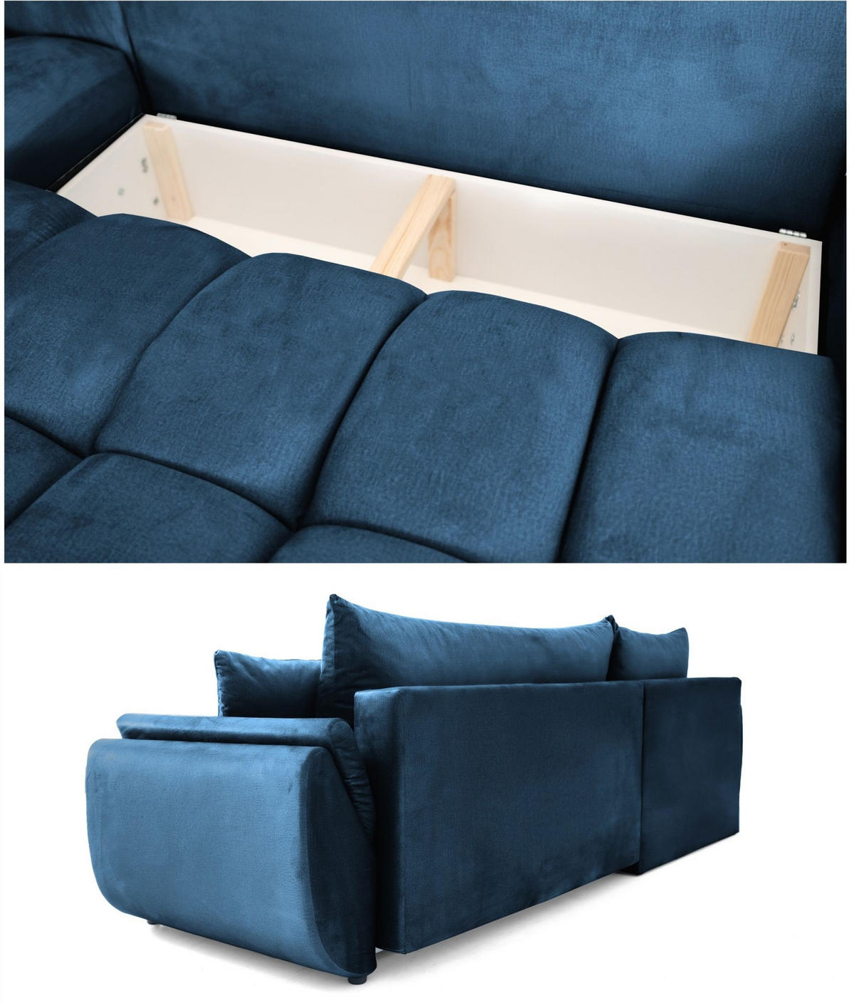 ECKSOFA Collin Mit Schlaffunktion - Blau, Holzwerkstoff/Textil (280/185cm) - Fun Möbel