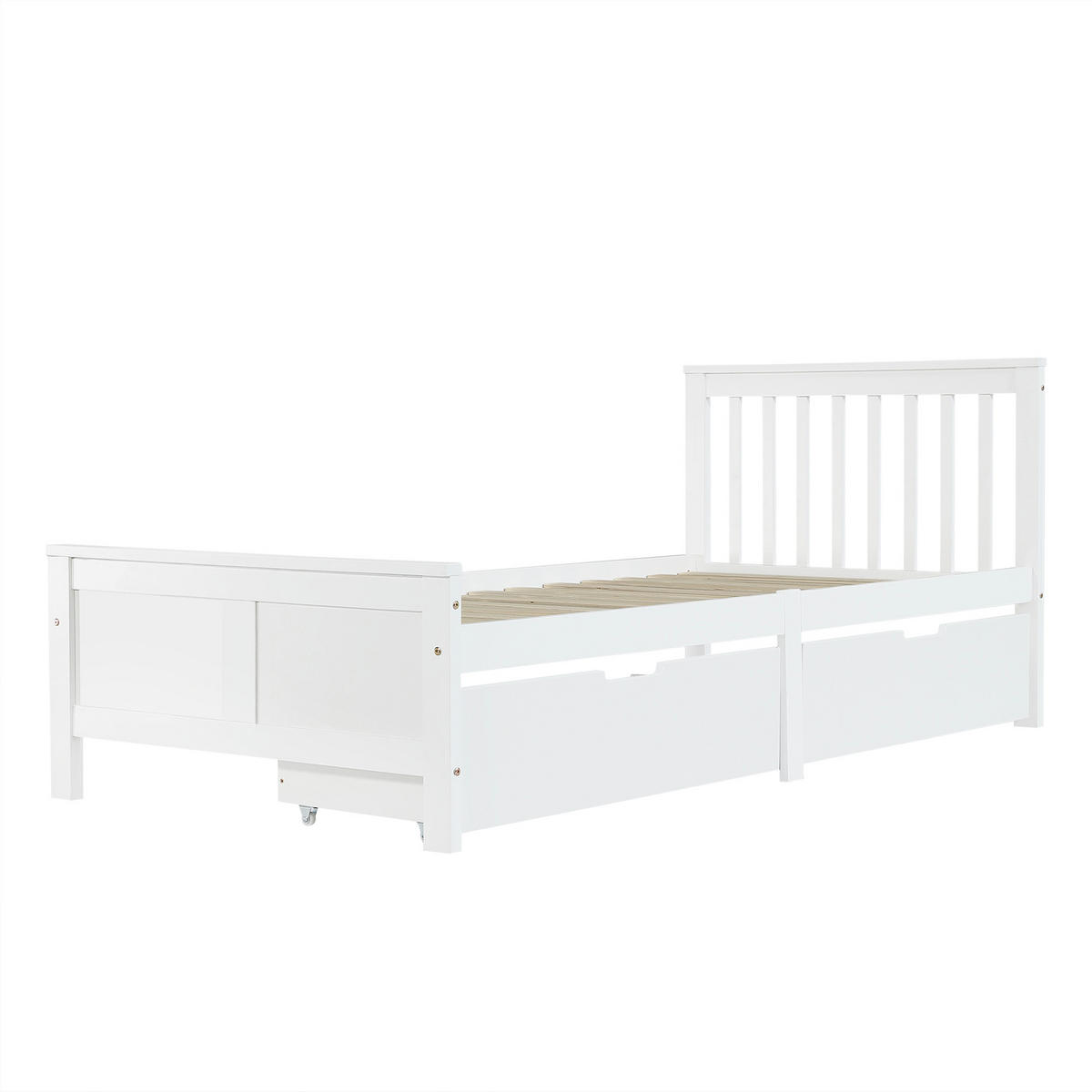 KINDERBETT 90x200 cm, mit mehrfarbiger LED & geschwungenem Kopfteil, Holzlattenrost + Samt, beige/rosa - Weiß, Holz (90/200cm)
