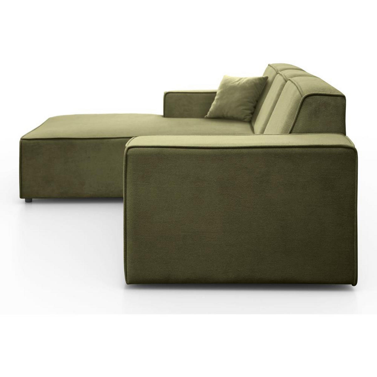 ECKSOFA ohne Schlaffunktion Pedro L hellgrün links - Schwarz/Hellgrün, Kunststoff/Textil (267/170cm) - Beautysofa