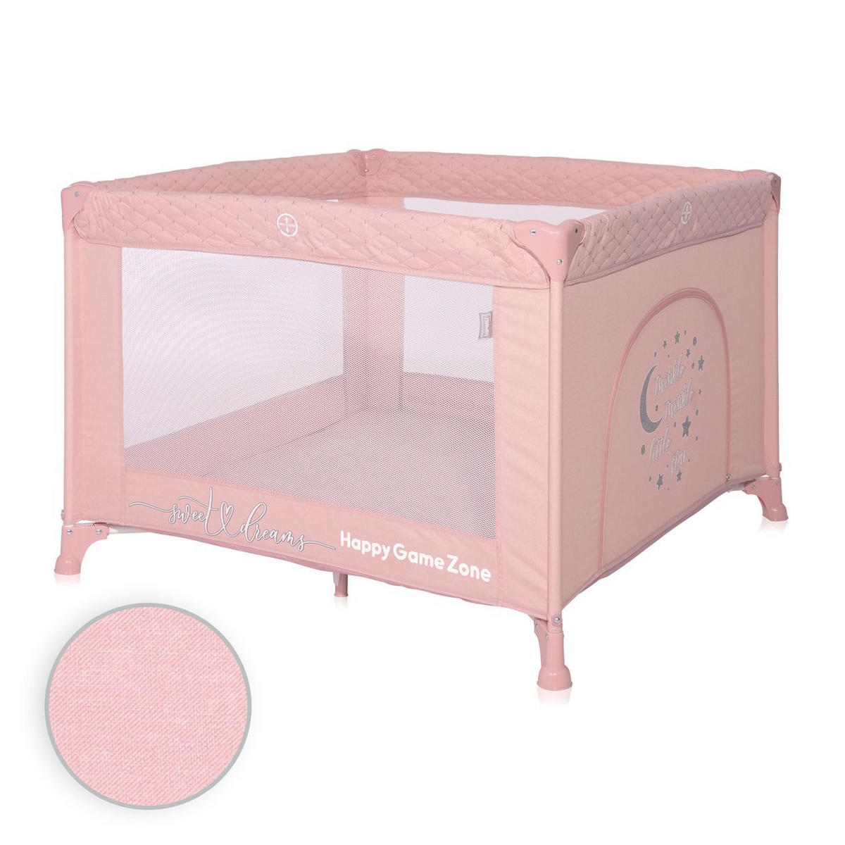 REISELAUFSTALL Happy Game Zone rosa seitliche Öffnung, Tragetasche, faltbar - Rosa, Kunststoff (95/95cm) - Lorelli