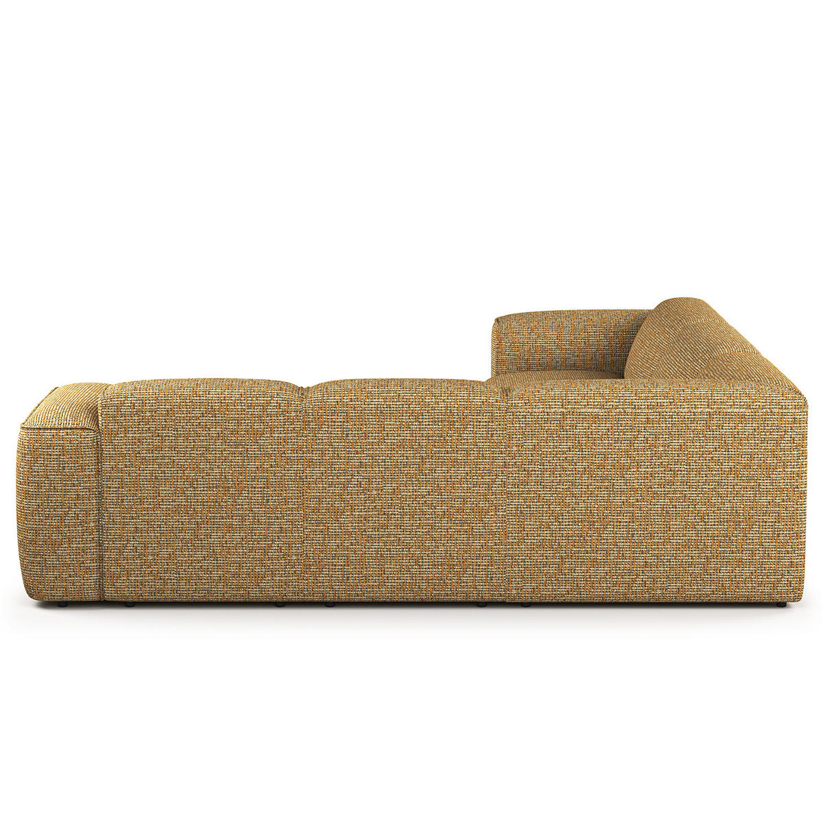 ECKSOFA mit Rundecke - Schwarz/Honig, Kunststoff/Textil (325/260cm) - home24