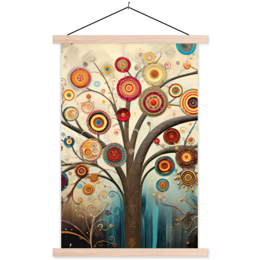 MuchoWow PLAKÁT S MAGNETICKOU LIŠTOU Strom - Strom života - Barva 40x60 cm